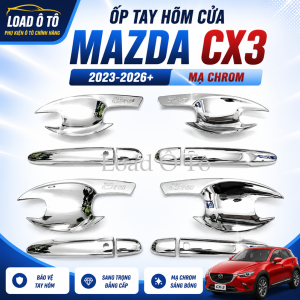 Ốp Tay Hõm Cửa Xe Mazda CX3 2026-2022 Mẫu Nhựa ABS Mạ Crom Sáng Bóng