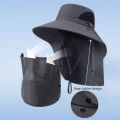 TrailBlazer Sun Protection Bucket Hat Neck Protector One-piece Fishing Hiking Hat Outdoor Breathable Bucket Hat Windproof Large-brimme. 