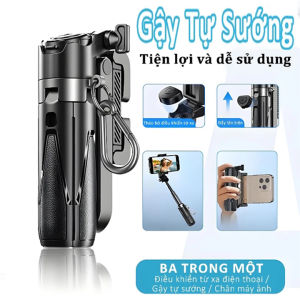 Gậy selfie mini cao cấptripod mini bốn chân bỏ túi nhỏ gọn xoay 360 độ có điều khiển từ xa