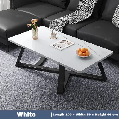 STON Coffee Table Marble Pattern Living Room Modern Round Corner Side Table Luxury Tea Table Waterproof Scratch Resistant 茶几