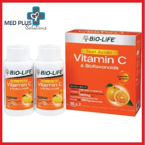 Biolife Non Acidic Vitamin C & Bioflavonoids 90 x 2 tablets (Exp 6/