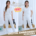 White Women's Scrub Suit  | HTP Basics Women's Uni-fit Scrub Suit | White Medical Work Uniform. 