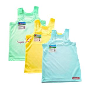 3Pcs Kaos Dalam Anak Usia 1-15Tahun-Singlet Syani Blok Warna SMLXL3XL4l5L6L-Vegasus Store