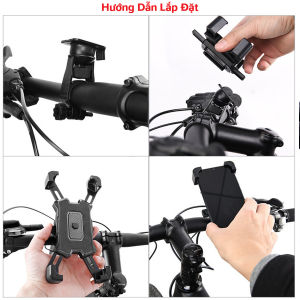 Bộ Giá Đỡ - Kẹp Điện Thoại Gắn Xe Đạp Và Xe Máy Vô Cùng Chắc Chắn – Hàng Chính Hãng Amalife