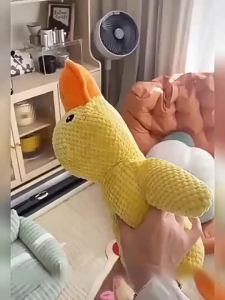 Interactive Pet Toy Duck Shape Squeaky Sound Plush Texture Yellow Duck Dog Plush Toy Squeaky Chew Toy Bite ResistantToy for Small Medium dog and cat activity toy chew and play toy