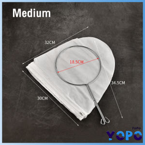 YoPo Reusable Mesh Milk Tea Filter Bag With Handle Steel Ring Cotton Cloth Filter Kitchen Accessories