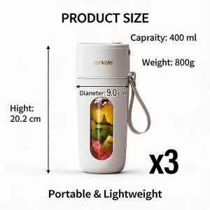Portable Blender Juicer Cup 10 Blade Electric Blender Ice Crusher Smoothie Maker USB Rechargeable Type C Charging Travel Juice Maker Direct Straw