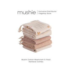 MUSHIE Muslin Cotton Washcloth 5-Pack | Mushie Frigg Flagship Store