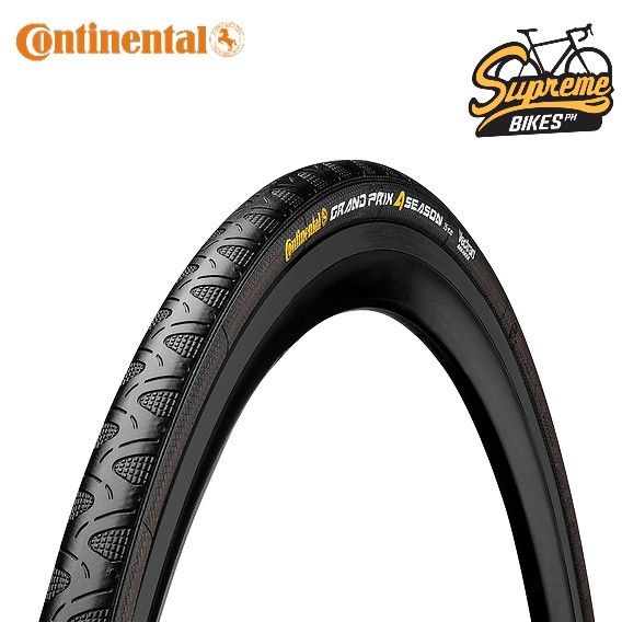 Continental Tires road bike Grand Prix 4-Season, Double Vectran Breaker and DuraSkin, black-black duraskin foldable, 700 x 28C, 100175