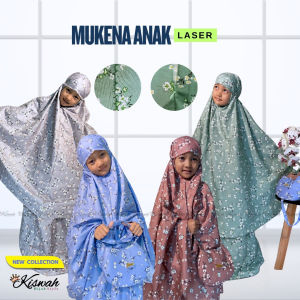 Kiswah - Mukena Anak Renda dan Motif 2in1 Umur 5 - 10 Tahun Mukena Travel Katun Motif Bunga Anak