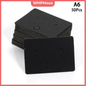WHPHous 50pcs Round Cardboard Earring Display Cards Blank Kraft Paper Jewelry Hanging Tags For Earring Ear Studs Selling Packaging