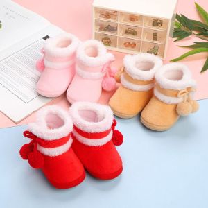 SSVFED Fleece Toddler Snow Boots Soft Sole Warm Baby Footwear 0-12 Months Cotton Shoes Winter