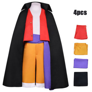 XinNgo Anime Luffy Costume Ghost Island Chapter Monkey D Luffy Kimono Suits Halloween Party Role Play Costume