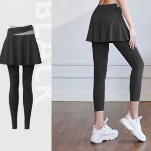 SPORTSLOVERS Womens New High Waist 2 In 1 Piece Double Layers Fitness Exercise Running Training Yoga Sports Pants