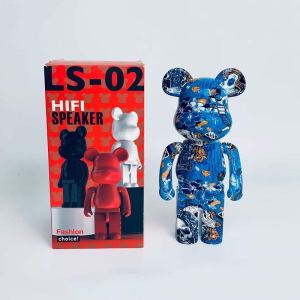 Bear Design Bluetooth Speaker 800mAh TWS Stereo Surround Sound Colorful Graffiti Metallic Bear  21CM Violent Bear Wireless Fashion Christmas Gift Birthday Present