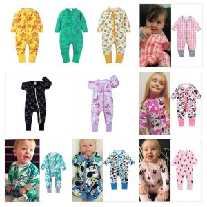 Kids Tales Long Sleeve Zipped Jumpsuit Pyjamas - Unisex Baby Rompers Sleepwear for Boys and Girls - Lightweight and Breathable Cotton-Elastane Fabric with Attractive Designs and Easy-to-Wear Features