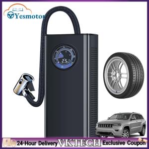 Electric wireless car air pump with handheld feature digital display and portable size for easy storage