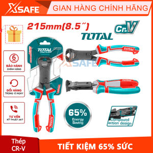 Kềm cắt đứt trợ lực Total 215mm Tiết kiệm 65% sức lực so với kềm thông thường Chất liệu: Cr-V Bề mặt kềm được lớp phủ teflon THTC560806