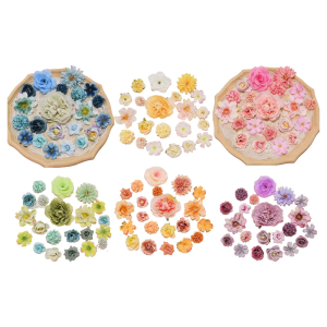 ดอกตูมดอกไม้ประดิษฐ์ตูมจำลองขนาดเล็ก42ชิ้นสำหรับการตกแต่งเสื้อผ้างานฝีมือสำหรับงานตัดเย็บโต๊ะแต่งงานเซ็นเตอร์ไพรซ์