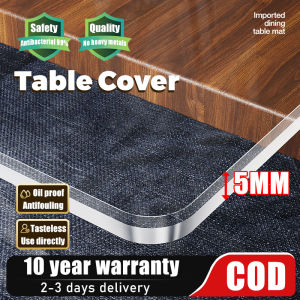 PVC Table Cloth Cover 1.0mm Plastic Pad Transparent Tablecloth Protective Table Cover Waterproof Oil Proof Mat Plastic Cover For Dining Table Thickened version 2mm