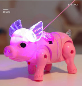 Đồ chơi thỏ dẫn dắt phát nhạc ánh sáng nhảy vui nhộn đáng yêu cho bé Đồ chơi thỏ đi bộ điện tử có Dây kéo