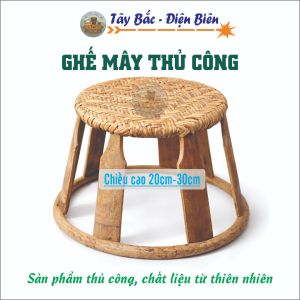 Ghế Mây Người Dân Tộc Thái Điện Biên - Thủ Công Truyền Thống - Loại Thường - Nhiều Kích Cỡ