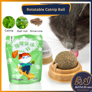 Catnip Mint Ball Wall Catnip Rotating Ball Cat Treats Cat Treat Cat Catnip Toys For Cat MInt Kucing 猫薄荷旋转球