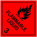 TEM HÀNG NGUY HIỂM DÁN CONTAINER CLASS 3 FLAMMABLE LIQUID. 