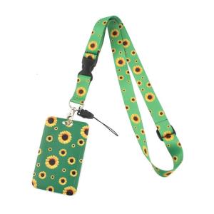 Sunflowers Lanyards with Carabiner Clip Holder Holder Keychain Lanyard Set Key Holder for Students
