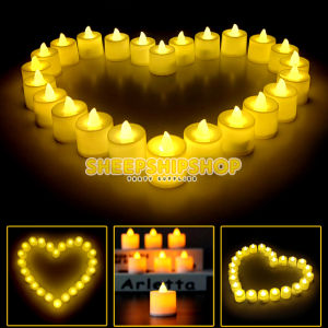 [ 1 Dus Isi 24PCS ] LILIN LED ELEKTRIK Love Valentine Warm White / Lilin Battery / Electric Candle Pesta Tunangan Pernikahan Pacaran Anniversary