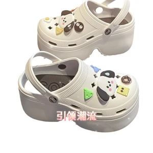 [Free Shipping] WomenS New Thick-Soled Perforated Sandals Non-Slip High-Heeled Beach Height-Increasing EVA Slippers For Summer Outdoor Wear