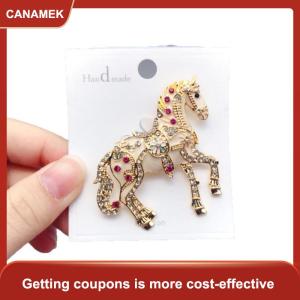 【CANAMEK】 Tinh Tế Rhinestone Chạy Ngựa Trâm Cài Cho Phụ Nữ Người Đàn Ông 4-Màu Men Động Vật Trâm Pins Năm của Ngựa Đảng Đồ Trang Sức Quà Tặng