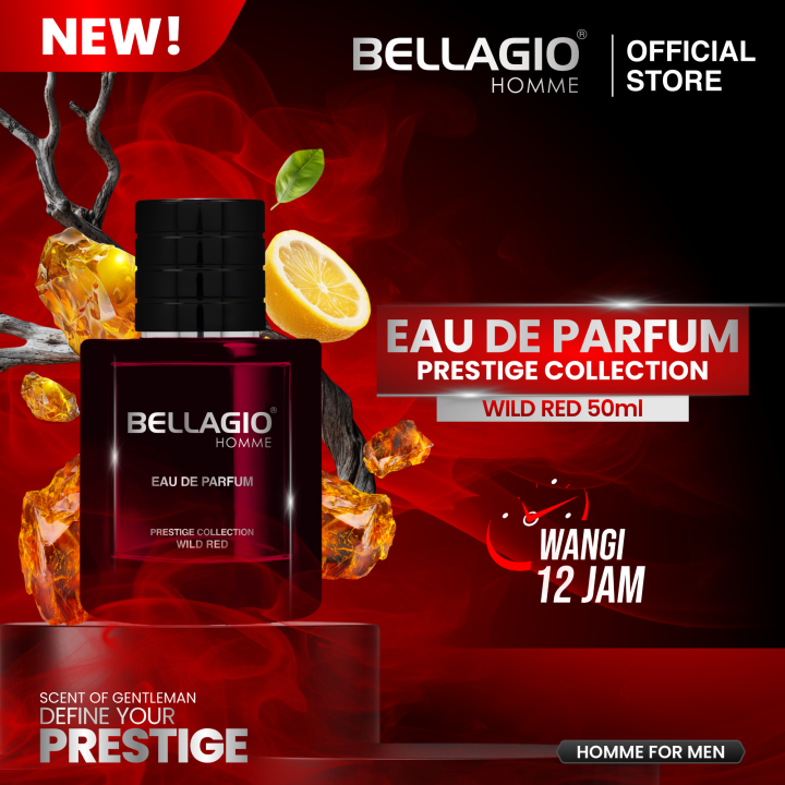 Bellagio EDP Prestige Collection Wild Red 50ml – Parfum Lokal Pria
