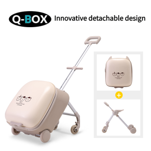 HENDO NEW Kids Luggage 20 Inch Travel Bag Wheels Childrens Seat Large Capacity Suitcase Trolley