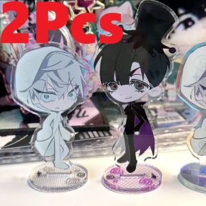 Alien Stage Till Ivan Ghost Style Chibi Acrylic Standee Set of 2 Thick Anime Game Figure with Round Base Desk Display Collectible for Fans
