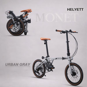 [Shimano 7-speed] HELYETT MONET Tri-fold Folding Bike 16inch Lightweight Compact 7-Speed Shimano Drivetrain Suitable for MRT Public Transport Urban Road Commuting MRT & Bus Friendly | Car Boot Portable