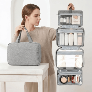 DUY26 Wet Dry Separation Travel Hanging Wash Bag Waterproof Large Capacity 4 Fold Toiletry Bag Portable Multi Compartments Cosmetic Organizer Business Trip