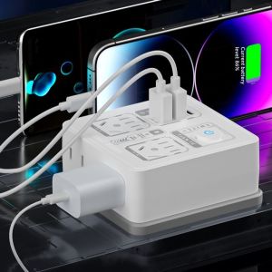 QIHUISHI Bộ chuyển đổi nguồn USB đa chức năng với nhiều cửa hàng để sử dụng tại nhà và ký túc xá