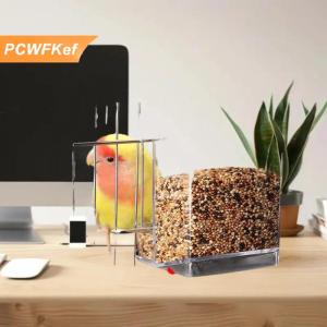 【PCWFKef】 Công suất lớn chim trung chuyển Hộp chống giật gân chim thực phẩm quả bền Vẹt ăn hộp cho chim vừa nhỏ