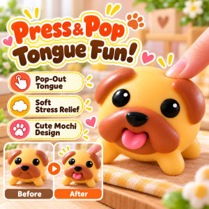 Tongue Out Mochi Dog Squishy Toy Cute Kawaii Stress Relief Fidget Sensory Toy Soft Squeeze Desk Decor Gift