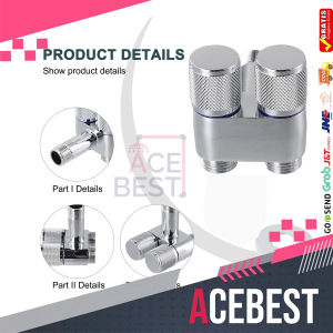 ACEBEST Stop Kran Cabang 2 Engkol Kran Doble Kran Shower Kran 2 Lubang JS-107