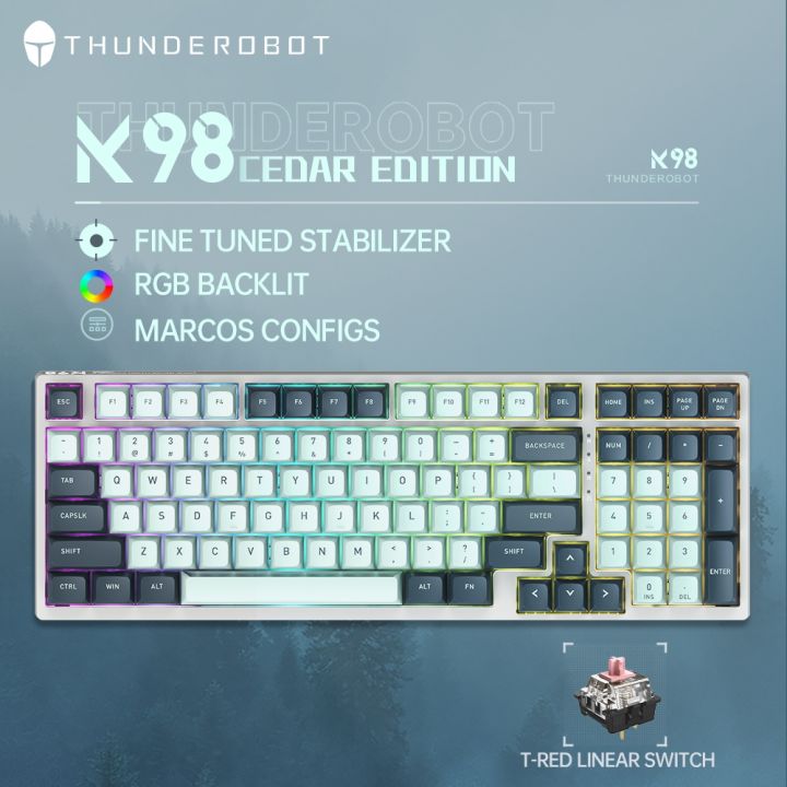 Thunderobot K98 wired mechanical keyboard Hot Swapping RGB Backlitall ...