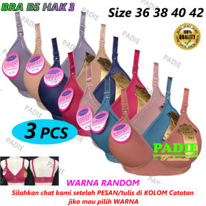 PADIe - 3 PCS BH / Bra Wanita Cewek Dewasa FEMA B5 Cup B Busa Sedang Tanpa Kawat Kaitan 3 Size 36 - 42