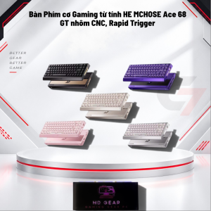 Bàn Phím cơ Gaming từ tính HE MCHOSE Ace 68 GT (Mchose Ace68 GT) nhôm CNC Rapid Trigger Hall Effec