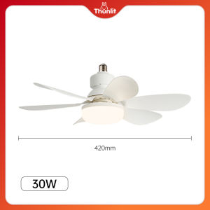 Thunlit Ceiling Fan with Light E27 Remote Control Flower-sharped 16.5 Inch 30W Dimmable Celling Fan Light