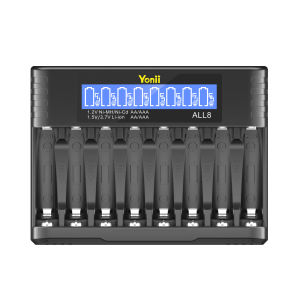 Yonii ALL8 8ชิ้นแบตเตอรี่ ชาร์จถ่าน 1.2V AA/AAA  NIMH ชาร์จไฟได้ถ่าน แบตเตอรี่  ไมโครโฟน/แปรงสีฟันไฟฟ้า /เมาส์ไร้สาย /แป้นพิมพ์2A ถ่านชาร์จ  LCD เครื่องชาร์จ