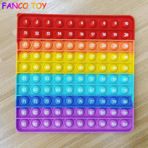 20cm pop it rainbow🌈 big size murah Sqaure Rainbow With numbers and letters Bubble Fidget Sensory Fidget Toy Stress Reliever simple dimple toy