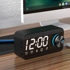 Bluetooth Speaker Wireless with Alarm Clock LED HiFi Super Bass Subwoofer Music Player Desktop FM Radio 迷你时钟音箱