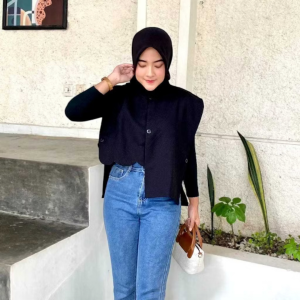 Domi Vest Outer Rompi Kekinian Tanpa Lengan