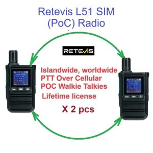 Singapore ready stock 2 pcs of Island Wide (World Wide) SIM radio PoC radio Retevis L51 Lifetime License Free Long Range Distance Support Private Call Group Call 4G LTE POC Radios Type C USB charging port PTT Over Cellular 4G LTE POC Walkie Talkie